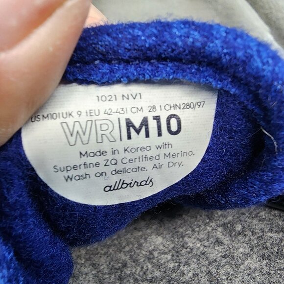 Allbirds Shoes Mens Size 10 Sams Club Blue Merino Wool Lace Up Sneakers *GUC* - Picture 11 of 12